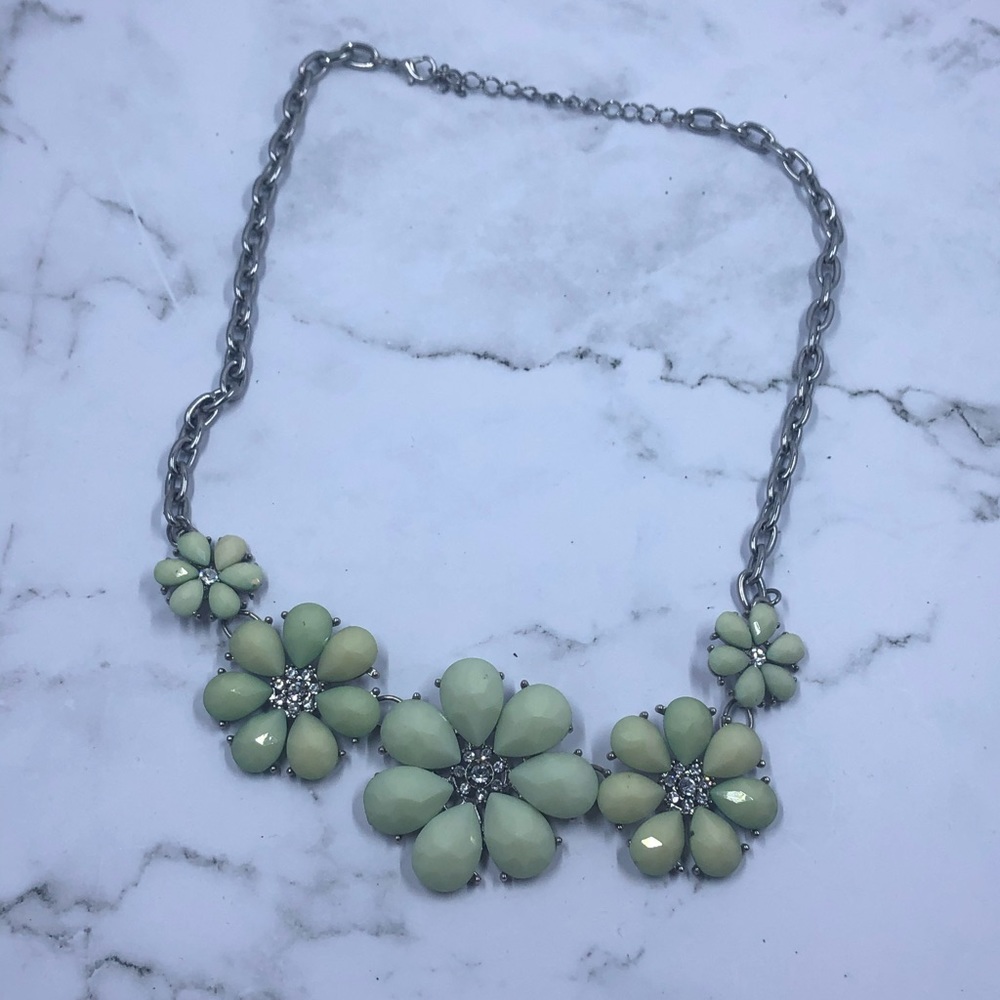 Mint & Silver Statement Necklace - Picture 2 of 5